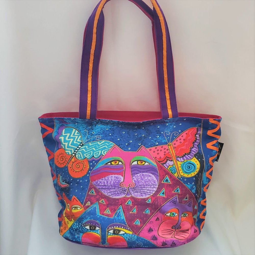 Laurel Burch Cat Bag / Zippered Tote - Excellent Condition